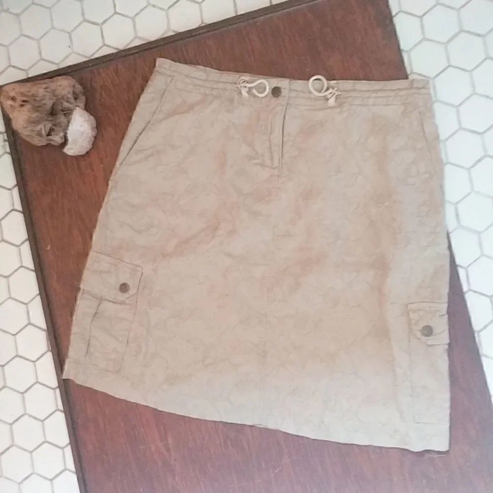 Woolrich Beige Floral Embroidery Midlength Skirt 8